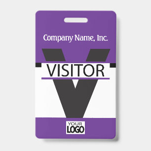 Badge Visiteur avec votre Logo - Violet