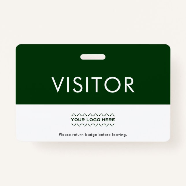 Badge Visiteur du logo de l'entreprise verte personnalis (Devant)