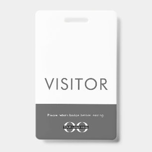 Badge visiteur logo de l'entreprise Gris