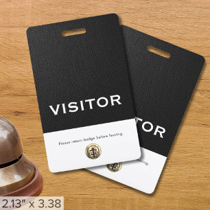 Badge visiteur noir Logo d'entreprise