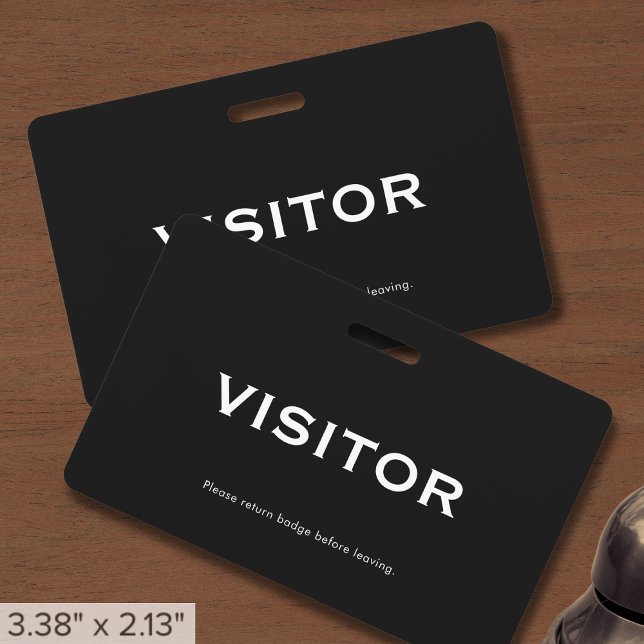 Badge Visiteur Noir Simple (Créateur téléchargé)