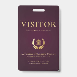 Badge Visiteur professionnel juridique