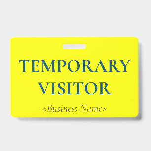 Badge "VISITEUR TEMPORAIRE" minimaliste