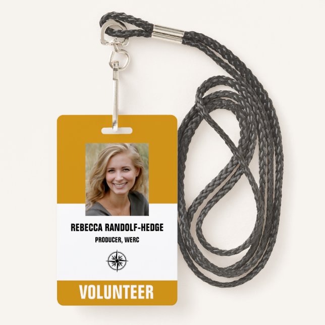 Badge VOLONTAIRE DE L'ÉVÉNEMENT SPÉCIAL - Photo I.D. (Devant avec lanière)