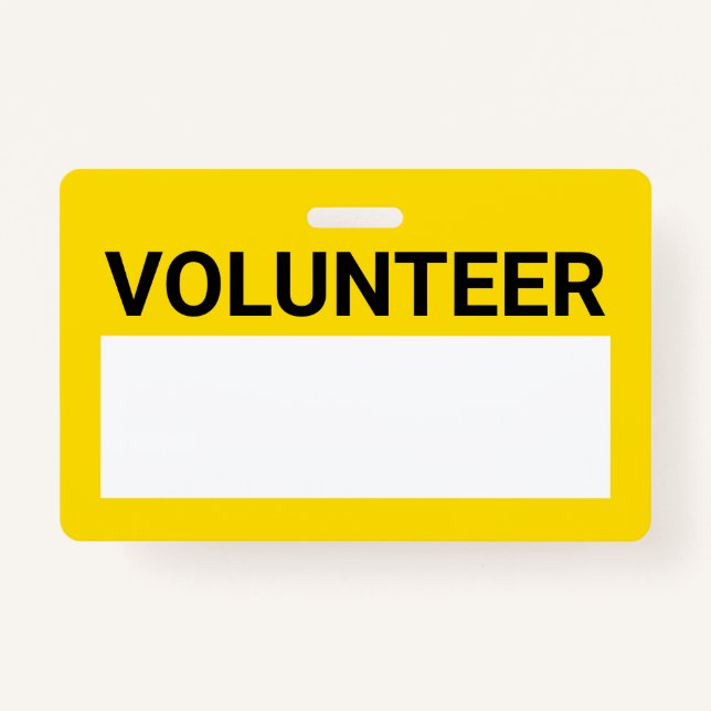 Badge Volontaire jaune vierge (Devant)