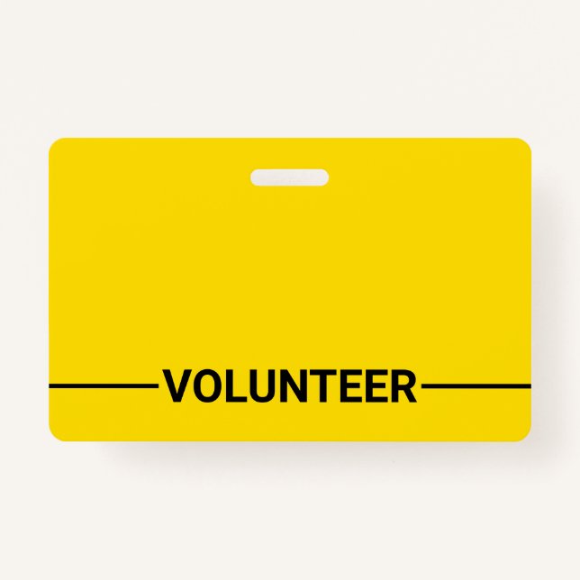 Badge Volontaire jaune vierge (Devant)