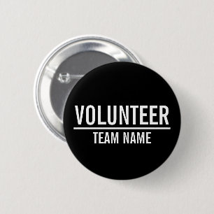 Badge volontaire noir avec nom d'équipe personnali
