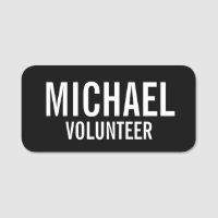 Badge volontaire noir avec nom personnalisé
