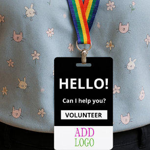 Badge Volontaire Personnalisé - Carte photo - Nom d'iden
