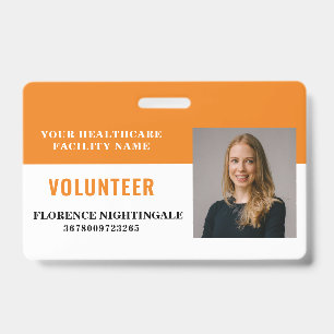 Badge Votre entreprise de soins de santé Photo Volunteer