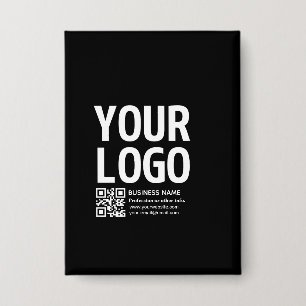 Badge Votre logo avec code QR et texte modifiables