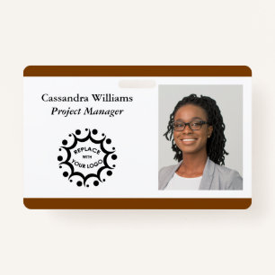Badge Votre logo d'entreprise et casque Burnt Orange