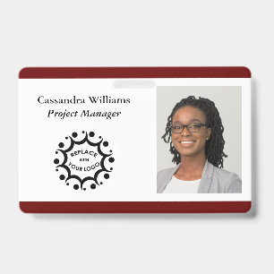 Badge Votre logo d'entreprise et photo de profil Rouge f
