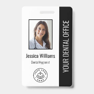 Badge Votre logo du bureau des dentistes - ID photo noir