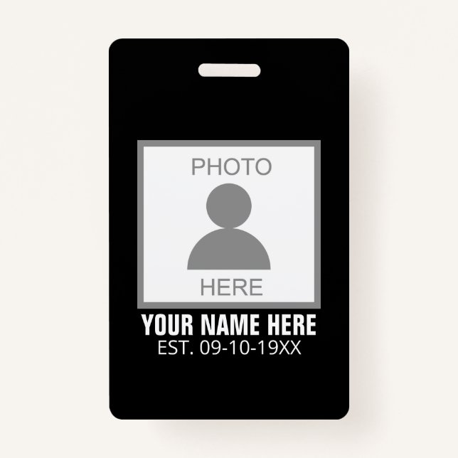 Badge Votre photo ici Nom et âge (Devant)