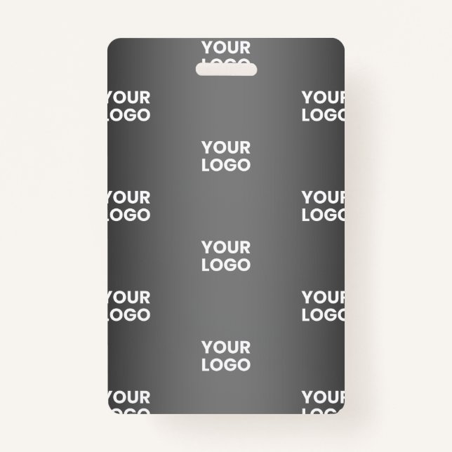 Badge Votre simple logo répétitif | Gradient noir et gri (Devant)