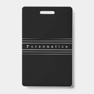 Badge Votre texte personnalisé et rayures modernes Noi