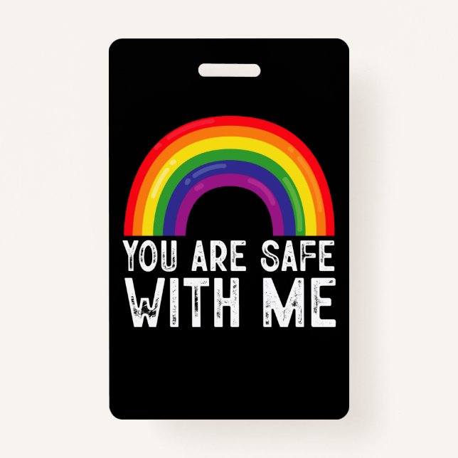 Badge Vous Êtes En Sécurité Avec Moi Le Mois De La Fiert (Devant)