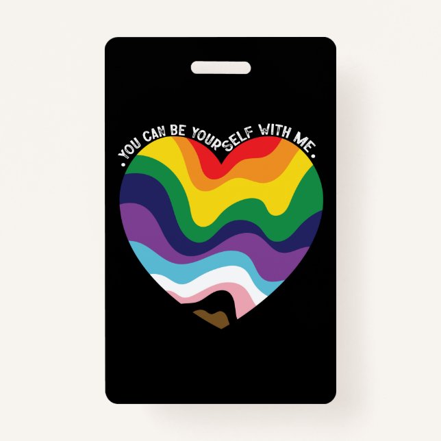 Badge Vous Pouvez Être Vous-Même Avec Moi, LGBT Transgen (Devant)