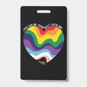 Badge Vous pouvez être vous-même avec moi LGBT Transgenr