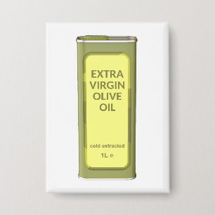 Badge Vue frontale de la boîte d'huile d'olive extra vie