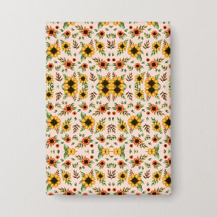 Badge Vues avant et arrière d'un motif floral