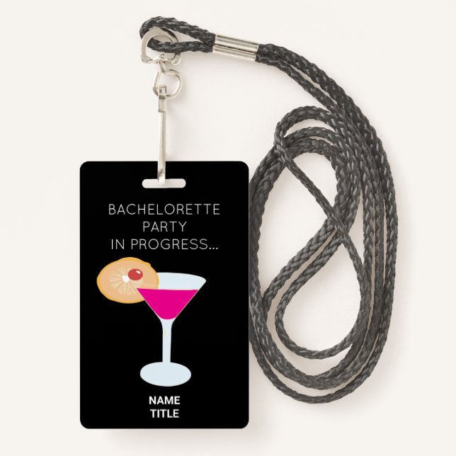 Badge Week-end de filles drôle pour l'enterrement de vie (Devant avec lanière)