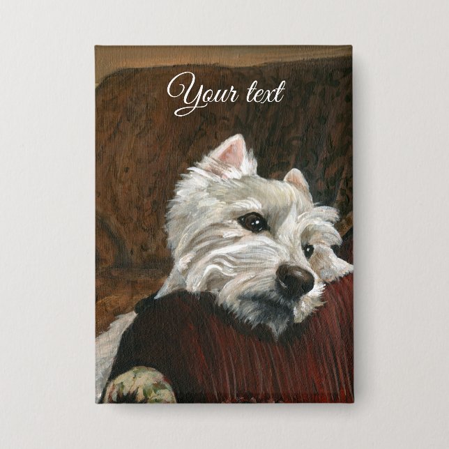 Badge Westie sur canapé (Recto)