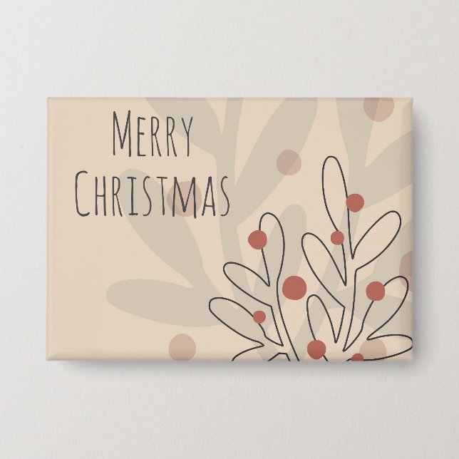 Badge Winter time floral design, christmas holidays  (Recto)