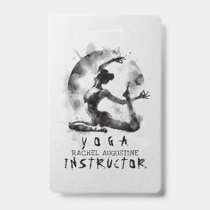 Badge Yoga Reiki à l'aquarelle Pigeon Roi sur une jambe