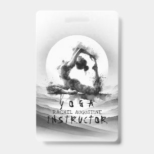 Badge Yoga Reiki à une jambe King Pigeon Pose Aquarelle