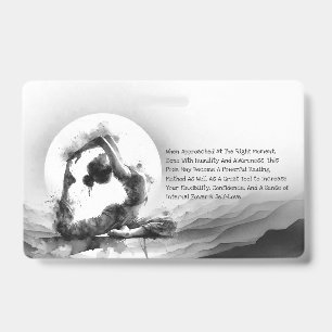 Badge Yoga Reiki Pose du pigeon roi sur une jambe Aquare