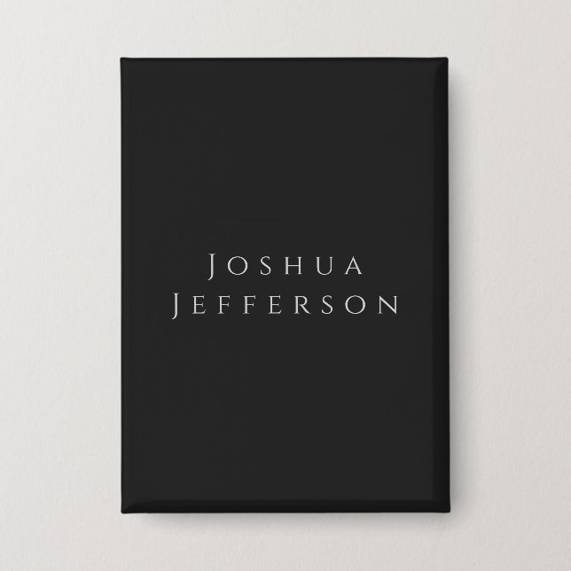 Badge Your Name Professional Creative Plain Black Grey (Recto)