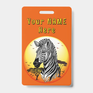 Badge Zèbre Animal Sauvage Savane Africaine