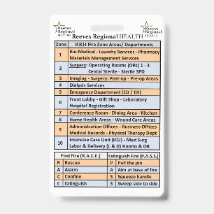 Badge Zones d'incendie de Reeves Regional Health