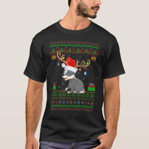 Badger Animal Weihnachtsmannmütze Match Ugly Badge T-Shirt