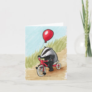 Badger at Play card Karte