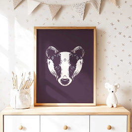 Badger | Badger Forest Animal Wall Print Poster