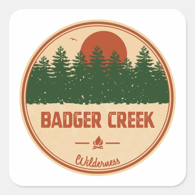 Badger Creek Wilderness Oregon Quadratischer Aufkleber (Vorderseite)