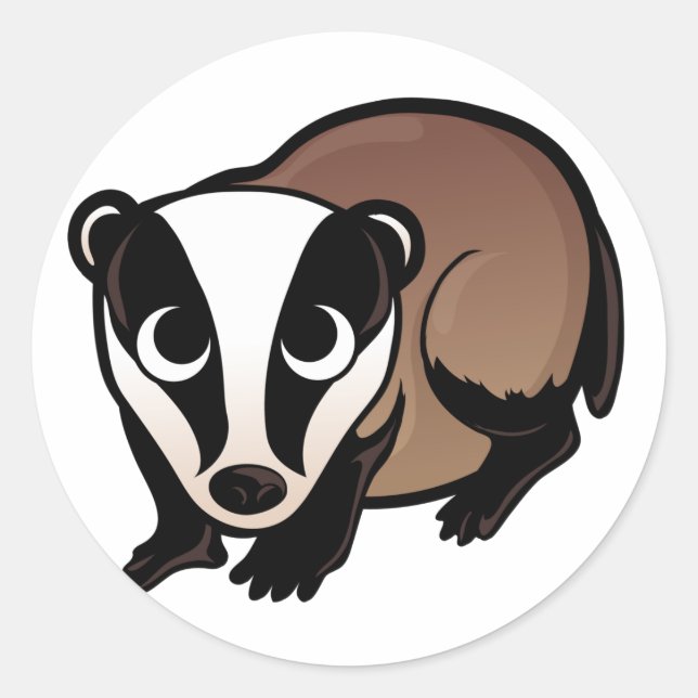 Badger Design Runder Aufkleber (Vorderseite)