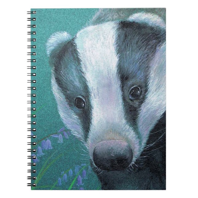 Badger en bois bluebell carnet d'art (Devant)