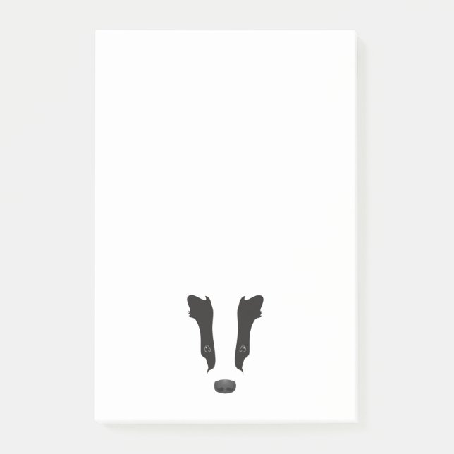Badger Face-Silhouette Post-it Klebezettel (Vorderseite)