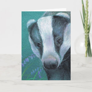 Badger fine art painting everyday card karte