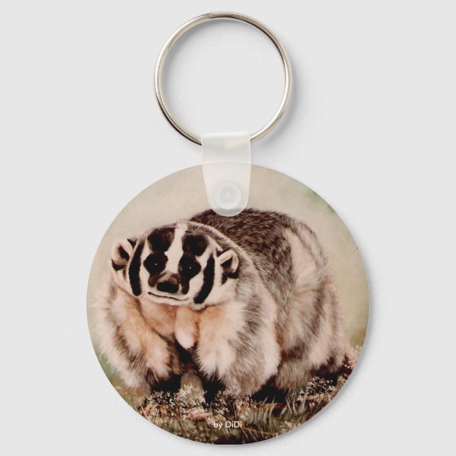 Badger, Gemälde von DiDi Schlüsselanhänger (Vorderseite)