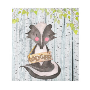 Badger- Holzfreunde - Aquarellbilder Notizblock