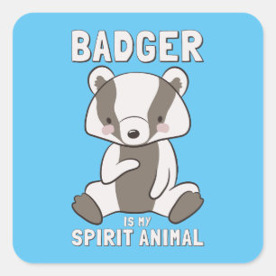 Badger ist mein Geist, Tierwild und Wildtiere Quadratischer Aufkleber