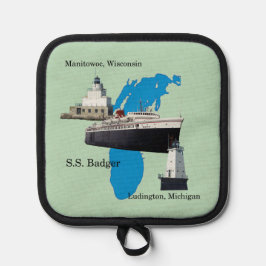 Badger Lake Michigan veränderbare Hintergrundfarbe Topflappen