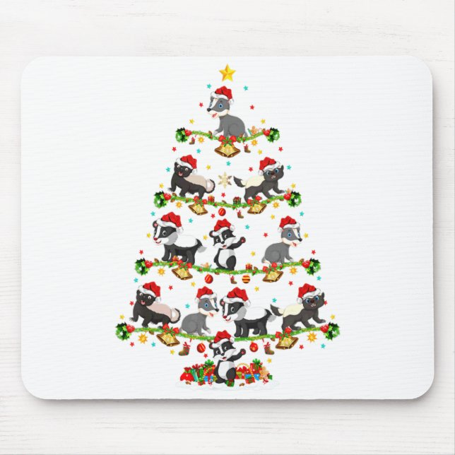 Badger Lights Xmas Santa Badger Christmas Tree  Mousepad (Vorne)