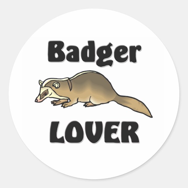 Badger Lover Runder Aufkleber (Vorderseite)
