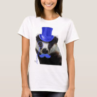 Badger mit Blue Top Hat und Mustache